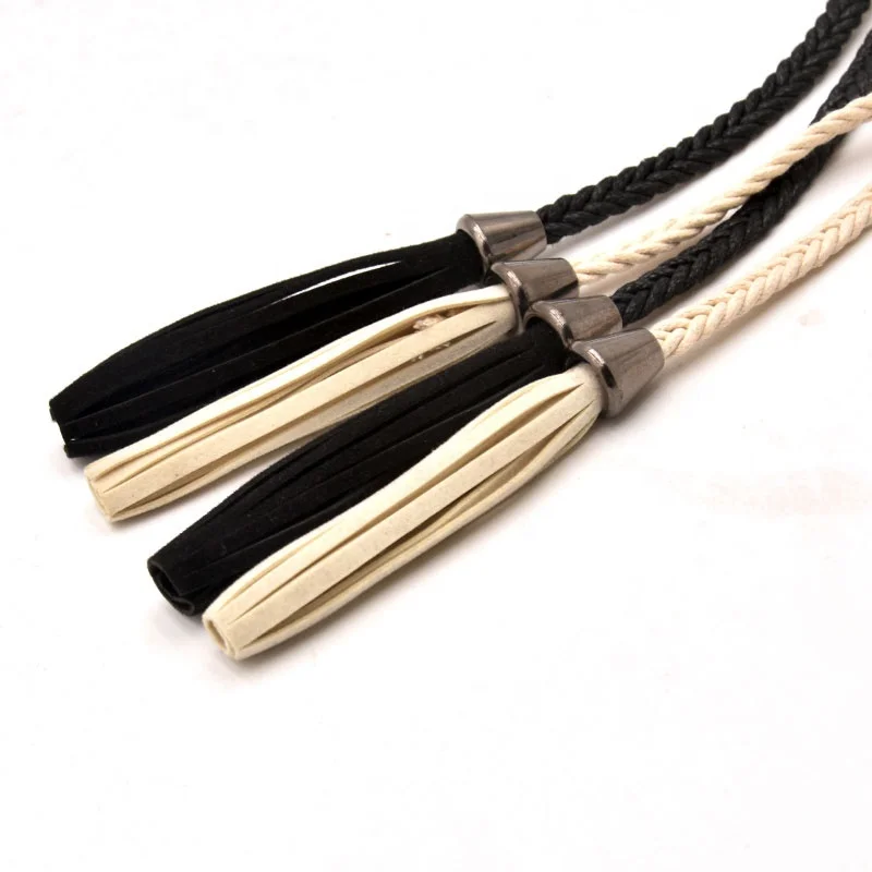 factorybraided tassel women leather belts braid waist belt for women belts & accessories double sided