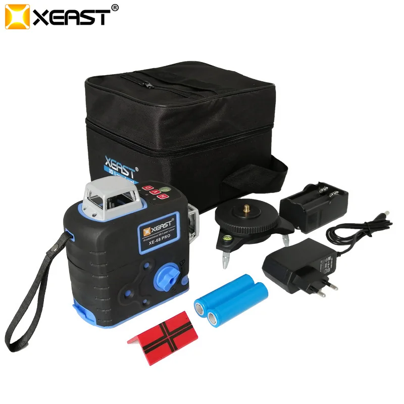 XEAST 12 lines 3D Self Leveling 360 Horizontal Vertical Super Powerful Laser Level XE 68R Pro