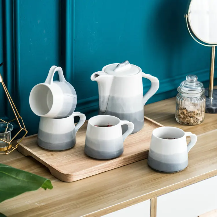 Modern design housware cheap wholesale grey pottery ceramic tea mug