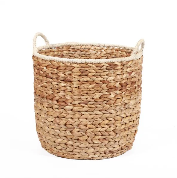 New design natural water hyacinth laundry baskets Hotel use handmade hot sell woven rattan laundry basket for washing clothings