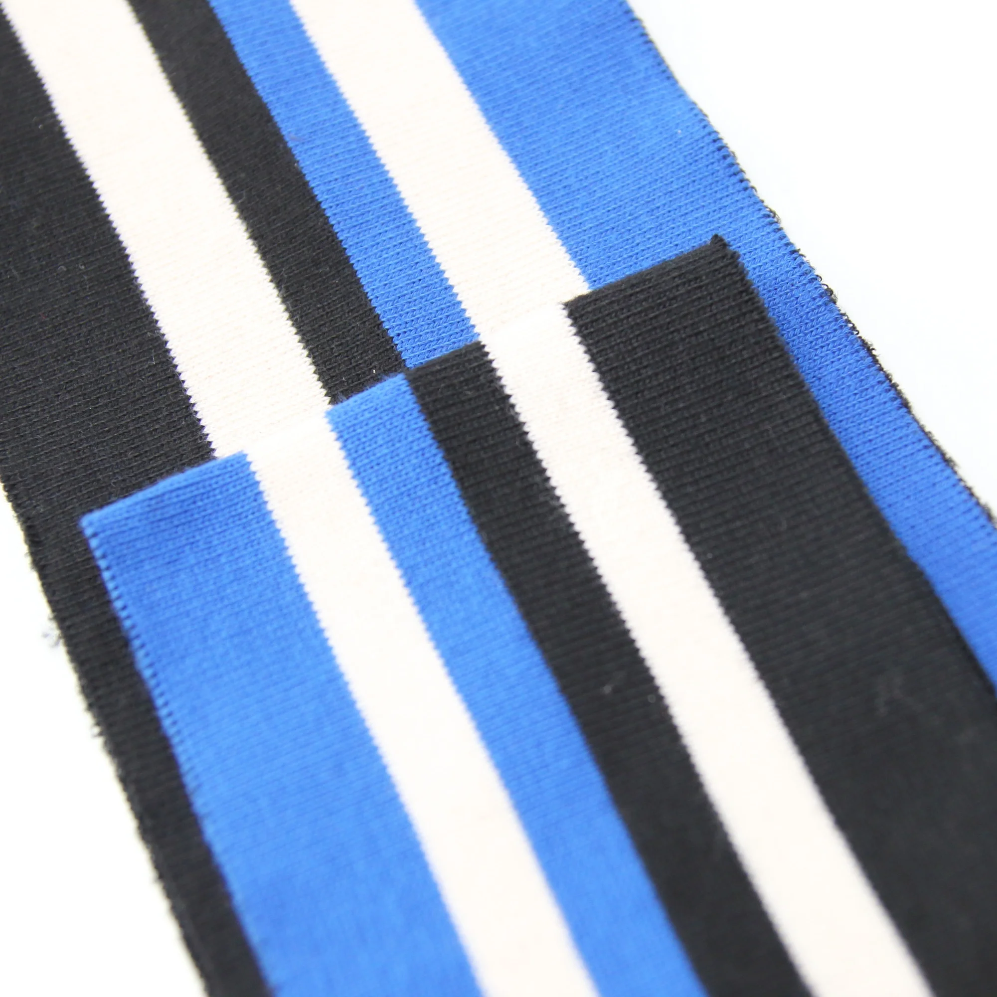 
2x1 stripe rib knit cotton trim cuff 