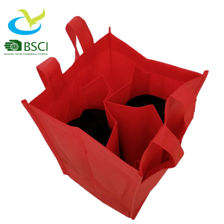 
non woven wine gift bag recycle carry bags eusable 4 bottles promotion bag 