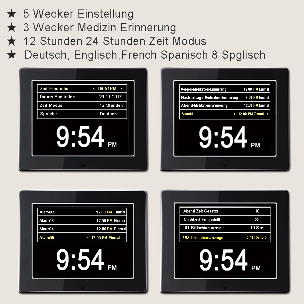 2019 amazon top seller 8 inch memory loss day clock digital calendar with day and date