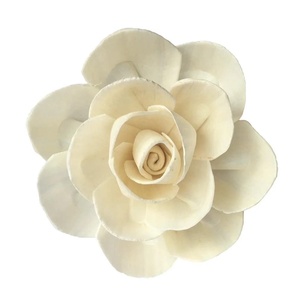Wholesale Premium White Essential Oil Artificial Decorative Sola Wood Flower Handmade