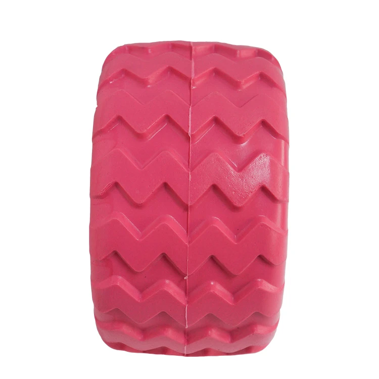 Wide PU tire plastic hub rubber wheels for supermarket trolley cart