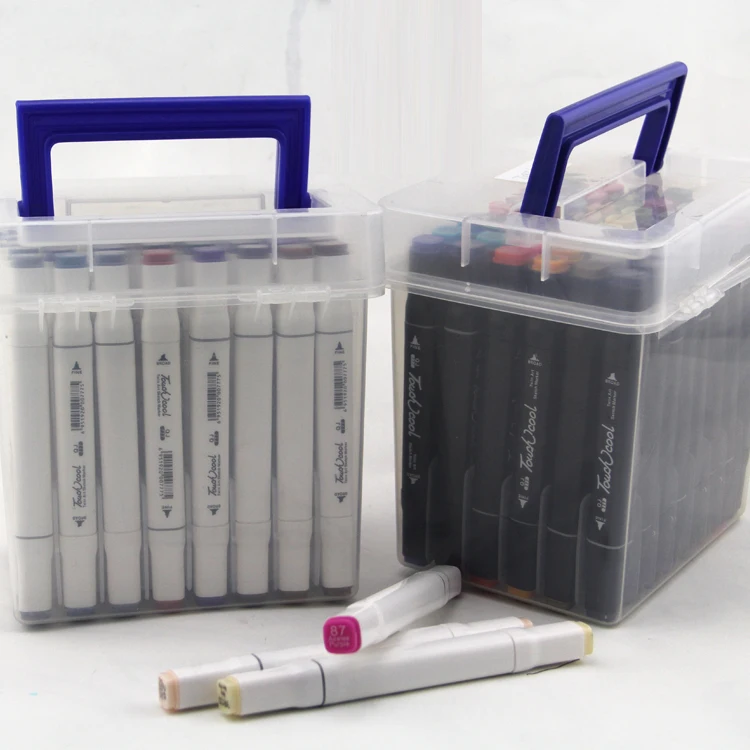 Touch Five Square Shape White Barrel Waterproof Permanent Marker Pen