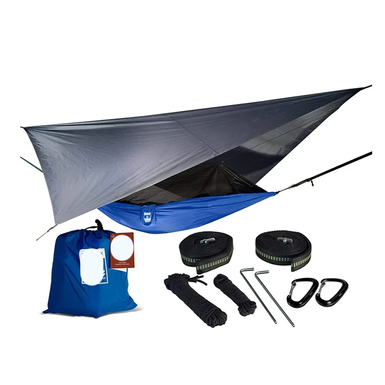 Shelter Tarp Hammock set Outdoor Leisure Hammock Tarp Suite Hammock with Bug Mesh and Tarp Tent