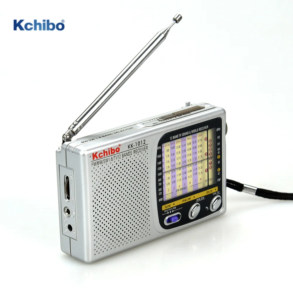 FM/TV/MW/SW 12 band Kchibo portable radio with TV sound