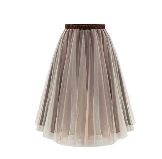 high quality woman high waist gauze princess skirts