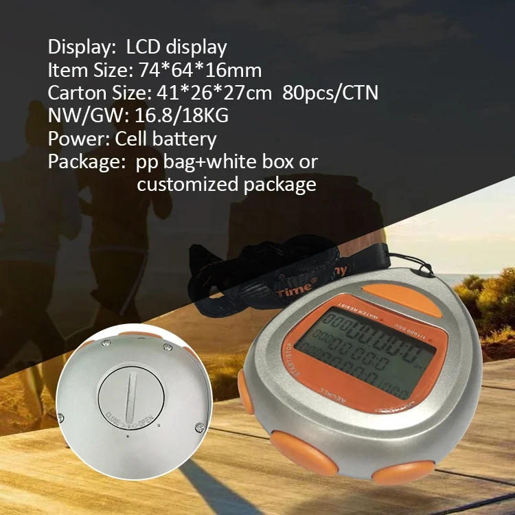 EMAF wholesale IPX4 waterproof 3 rows 100 memory stopwatch electronic chronograph digital countdown timer sport stopwatch