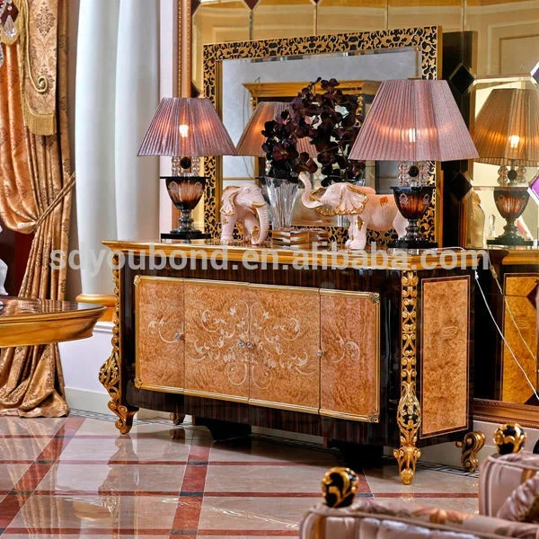 
0061 European classic round dining room set wood furniture 