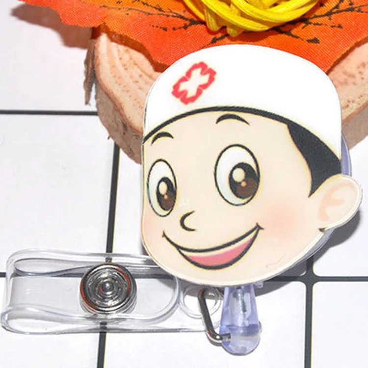 
Wholesale Custom Cartoon Nurse badge Reel Retractable with ID Badge Holder lanayrd 