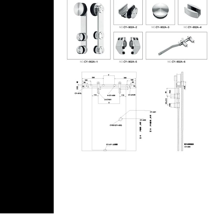 High Quality Large Sliding Glass Cabinet Doors hardware