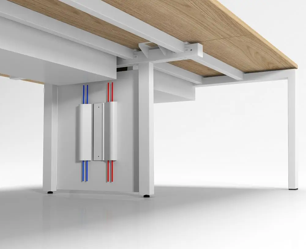 Modern design white leg 16 person conference table with socket box meeting room table