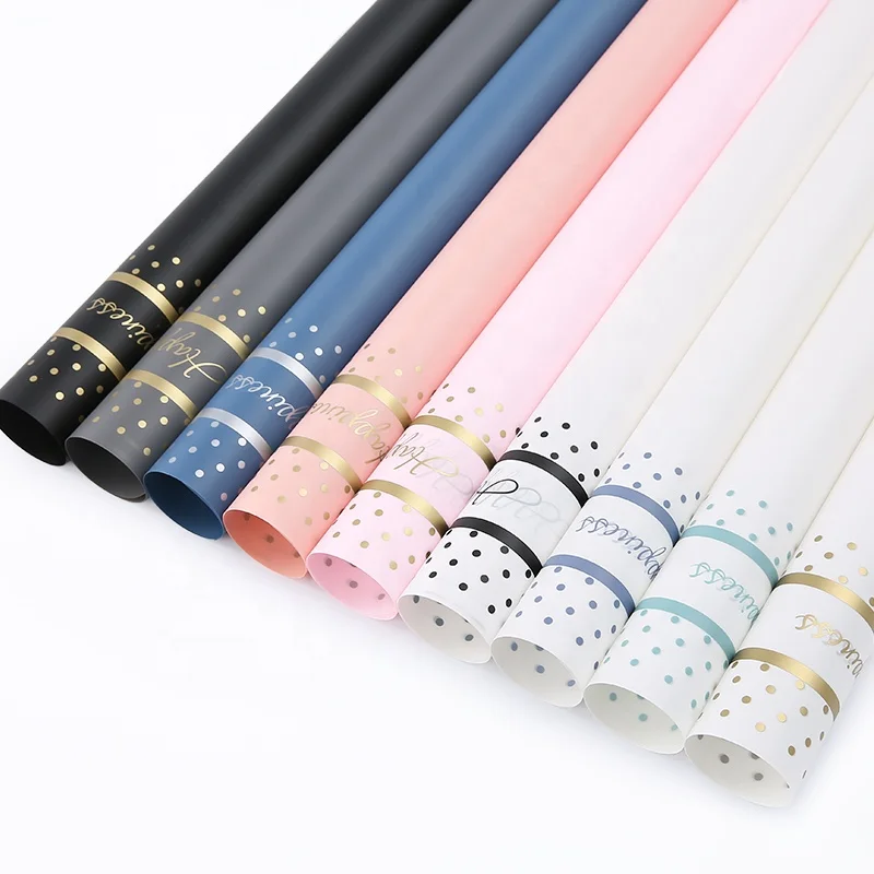 Fashion trend DIY Florist Packing Paper factory more 6 colors inventory 60cm*60cm wholesale plastic wrapping papers