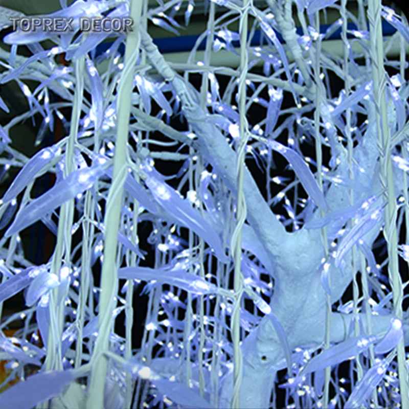 Outdoor waterproof 3.5m simulation artificial led lighted white willow tree