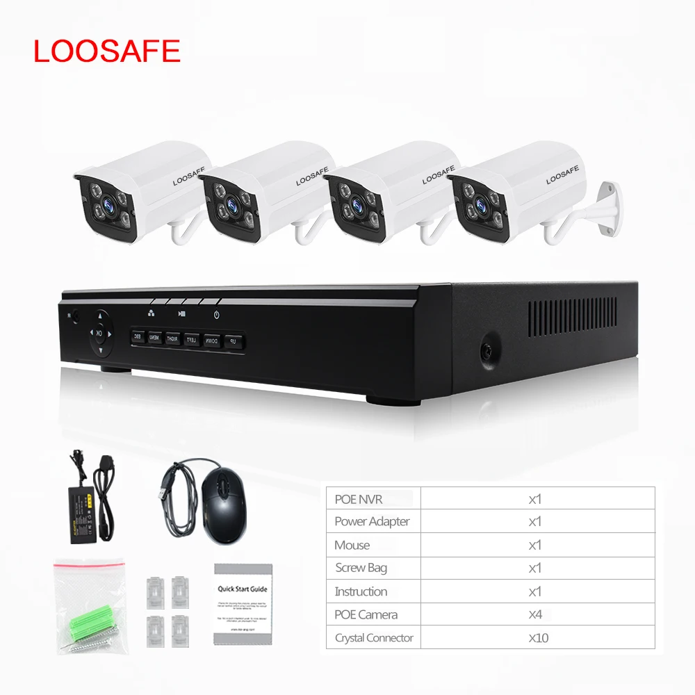 Оптовая продажа 4 камеры 960 P PoE NVR комплект HD ночного видения ip-камера PoE Комплект