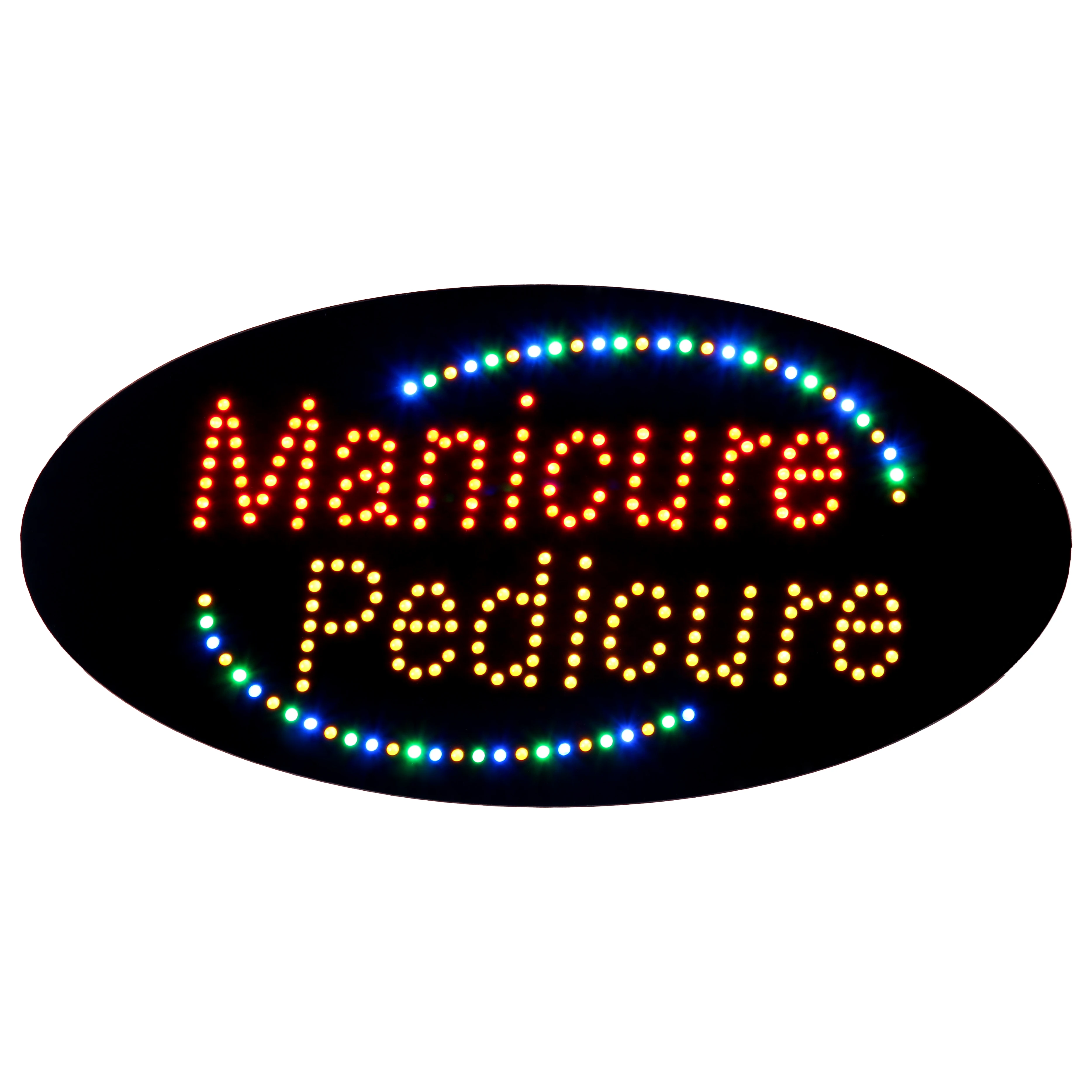 Hidly 15x27 Inches LED Open Sign for Manicure & Pedicure Shop Windows, Color, Animation Customized
