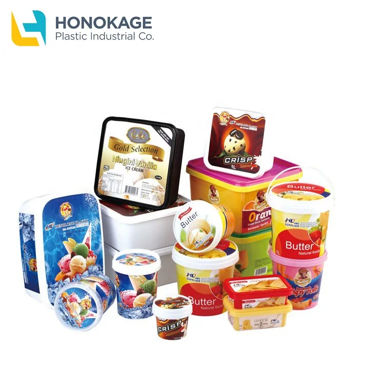 Custom logo disposable 4oz IML ice cream box pp ice cream containers