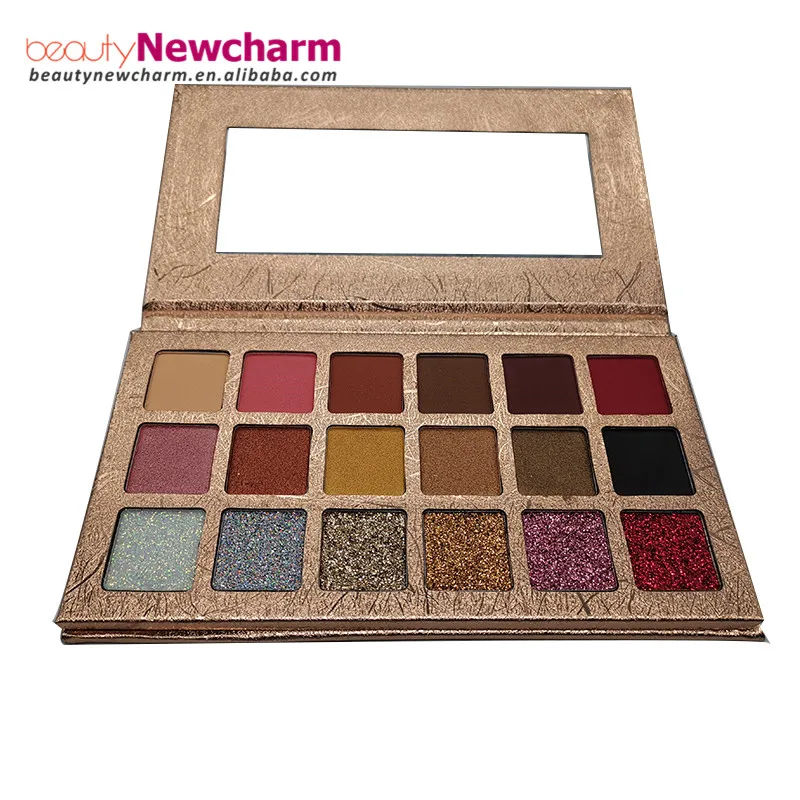 
High Pigment No logo Eyeshadow Palette OEM 18 Shades Custom Color Eyeshadow Palette organic glitter Matte pigmented private lab 