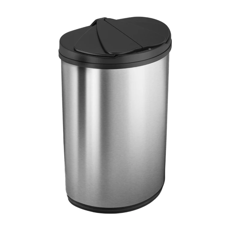 Hot selling  slide open touchless trash bin smart waste Bin lid