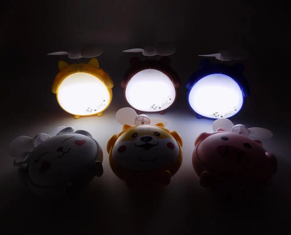 2 в 1 мини вентилятор лампа с USB линия зарядное устройство летние игрушки