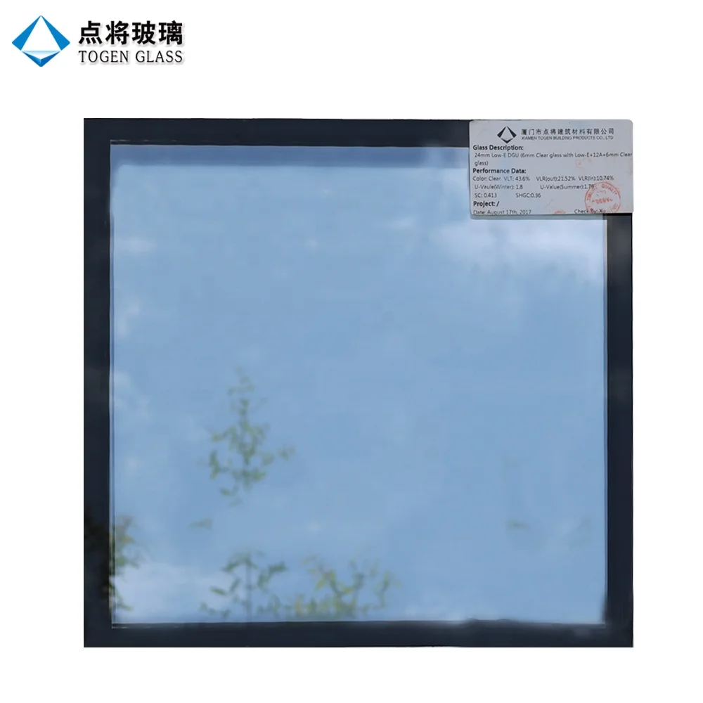 Tempered low e double glazing igu glass curtain wall