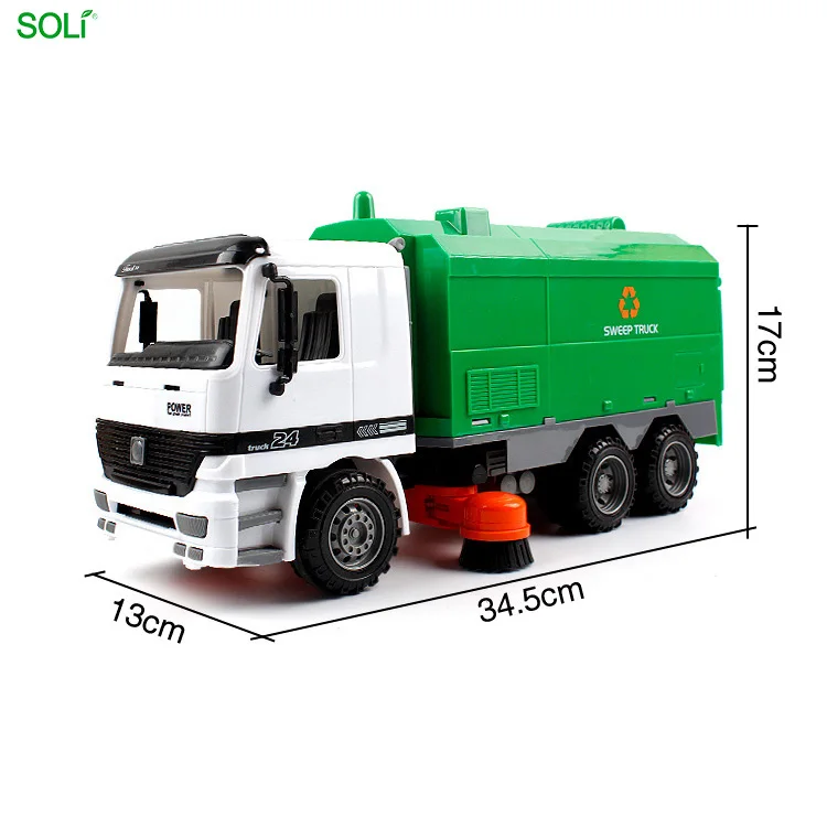 Promotional Cleaning Garbage Sweeping Turned Over Car Funny Diecast Truck Toy Road Sweeper Model