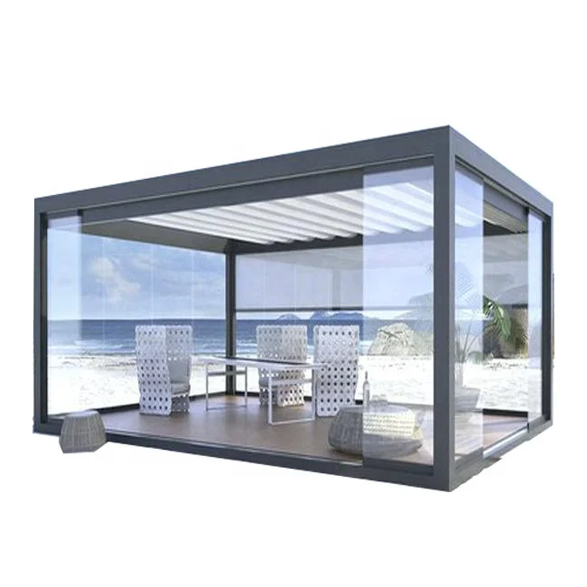 
Hot Sale Factory Best Price Motorised Aluminum Garden Pergola Folding Shades For Terraces 