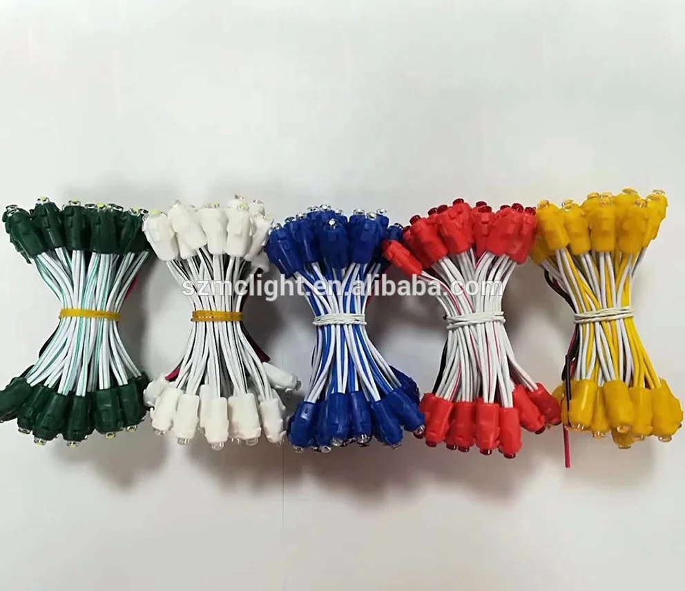 hotsell dc5v dc12v rubber ball led string light f5 9mm single color for signals