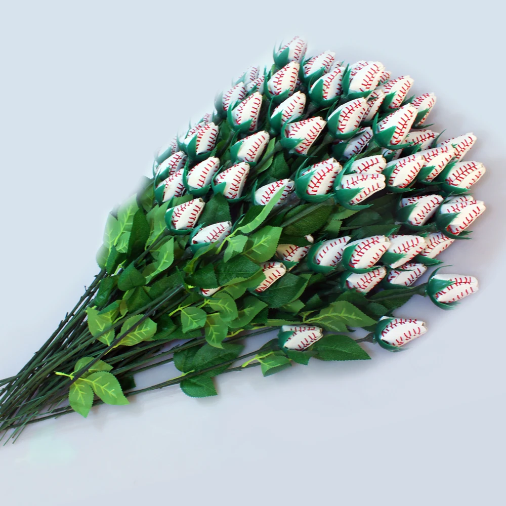 Fashion creative leather sports jewelry softball baseball white roses