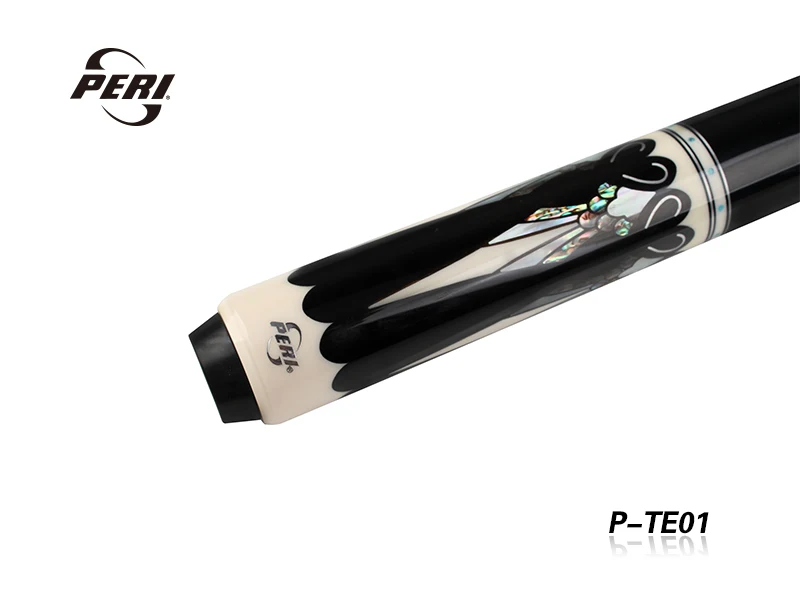 Hard maple and ebony inlay P-TE01 billiard cue stick with cue cleaner