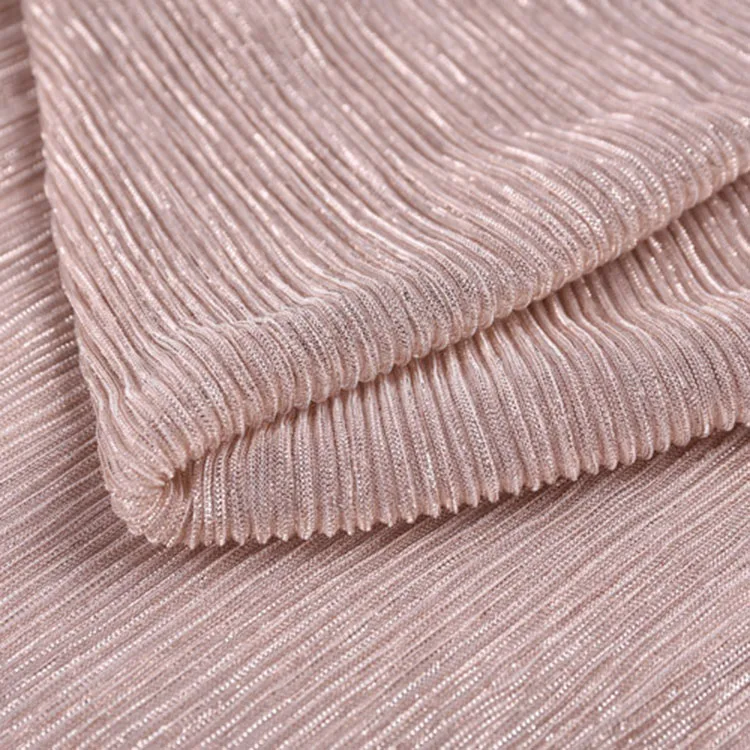 
Metallic Crushed Knitted Fabric for dress 