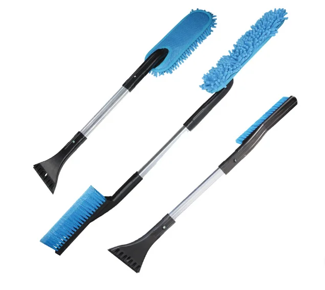 Telescopic Aluminum Pole Car Snow Brush With Ice Scraper car brush