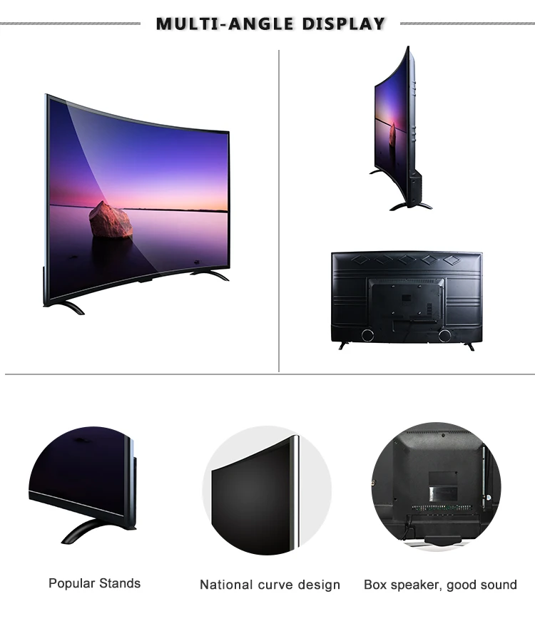 Weier New Design Full Color Slim LED LCD 65 55 Inch Smart 4k Curved TV