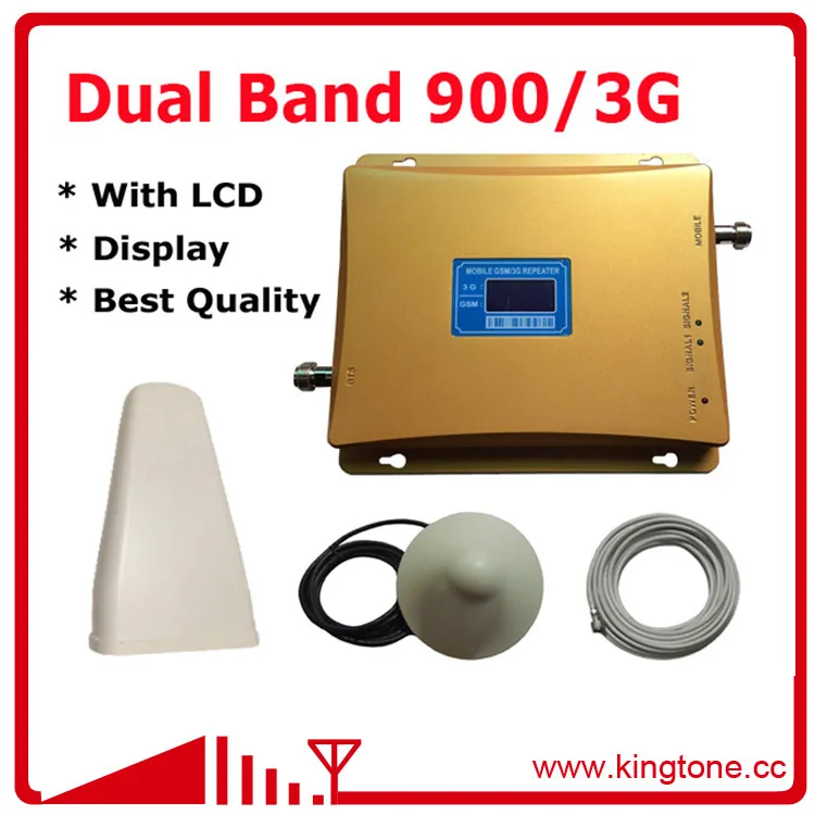 ЖК-высокий коэффициент усиления Двухдиапазонный 2 г 3 г усилитель сигнала GSM 900 2100 усилитель сигнала повторитель