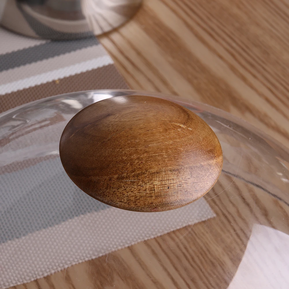 Acacia Serving with Circular Cover Cheese Board Round Chopping block Acrylic Dome tray with Lid Cake Bread storage platter