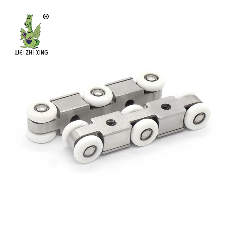 New Arrival Hot Sale Luxury Door Window Accessories Stainless Steel 6 Wheels Wardrobe Sliding Door Roller Wheels