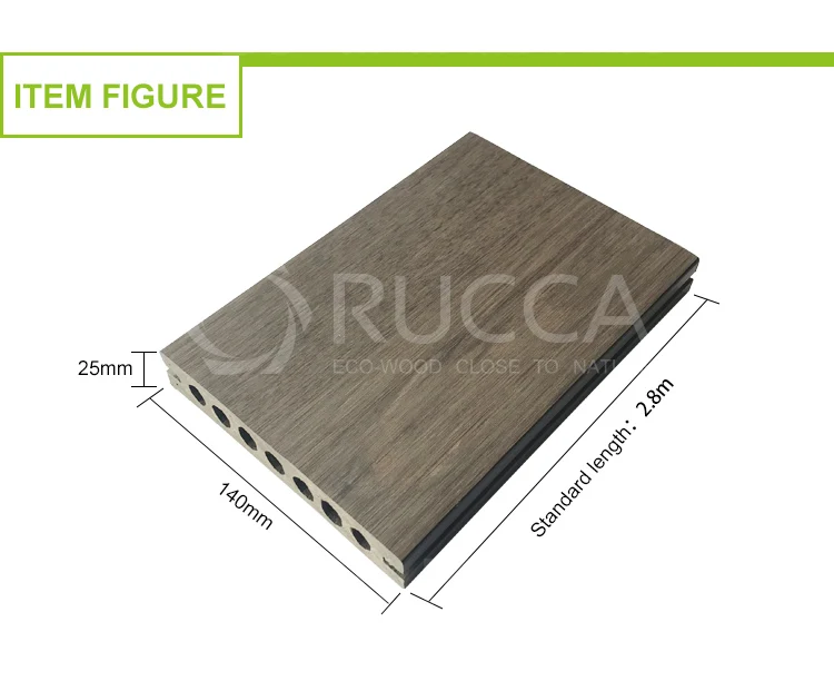 Rucca WPC Flooring, High Quality With 3D Printed Waterproof Outdoor Anti-UV 140*25Mm