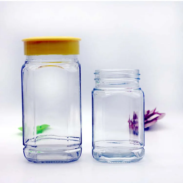 750ml 375ml 500g 1000g Octagonal Glass Honey Jar With Plastic Cover