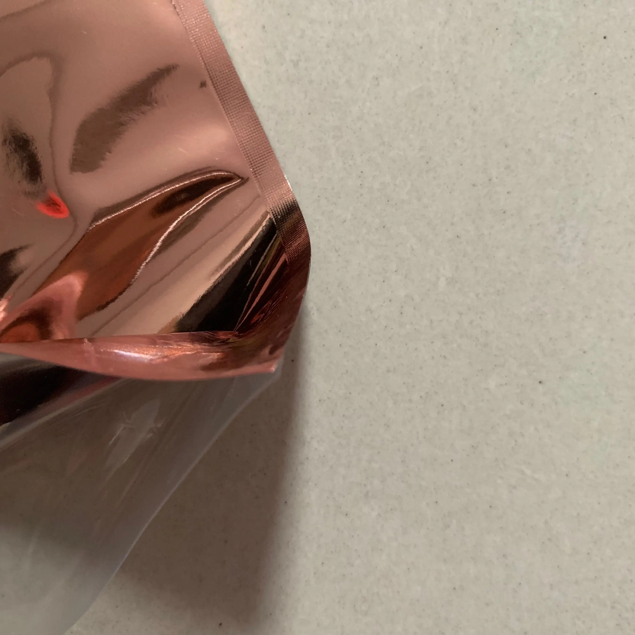 
Custom rose gold color packaging plastic ziplock bag 