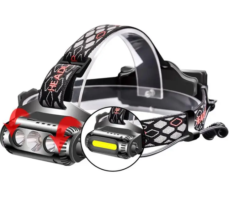 Вращающаяся на 360 градусов фара яркость 1000 люмен многофункциональная USB перезаряжаемая светодиодная фара COB с красным светом
