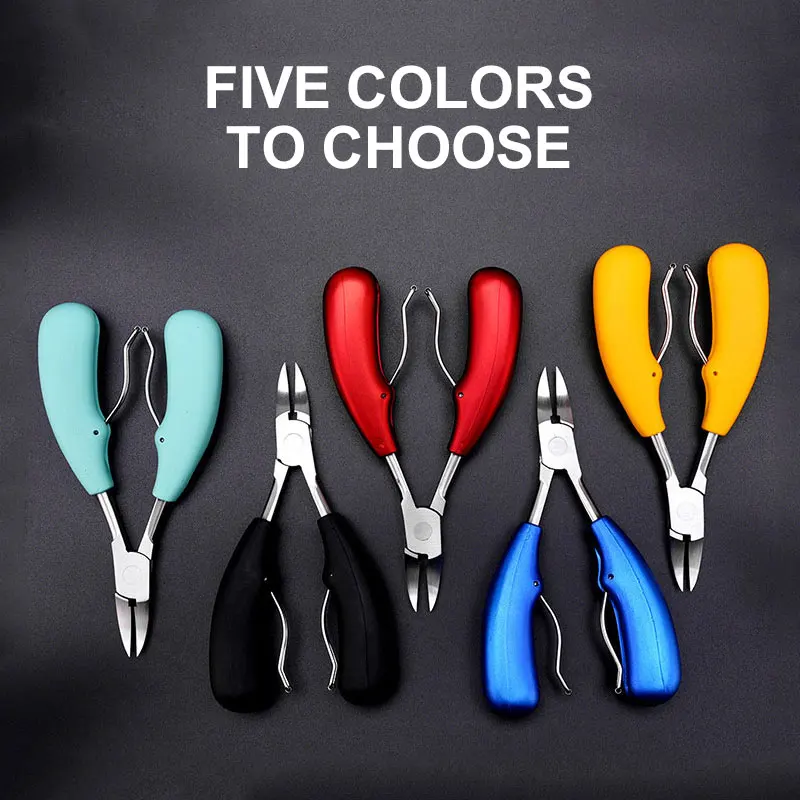 ABS Handle Double Spring Ingrown Toenail Trimming Cutter Pedicure Manicure Tools Podiatry Feet Care Stainless Steel Nail Clipper