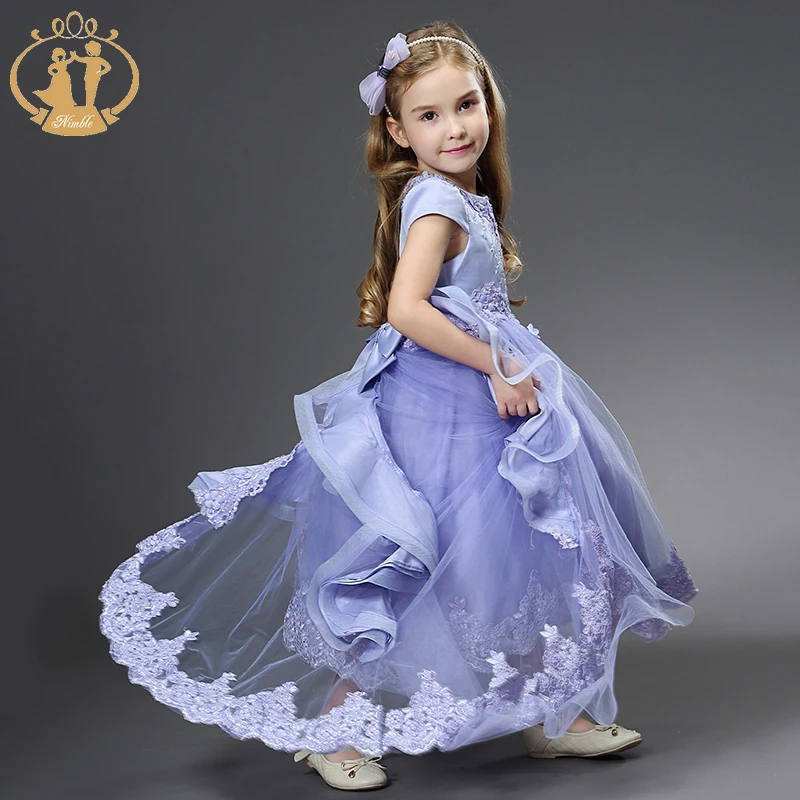 Nimble Autumn Korean-style Fashion Wholesale Elegant Little Lady Party Dress Girls Prom Little Princess Dresses
