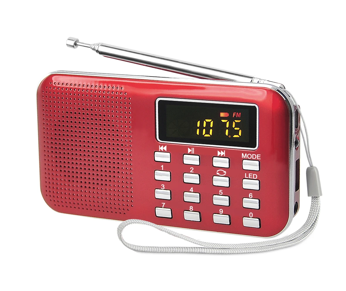 Dewant L-218 hot selling plastic portable FM radio player with USB SD slot