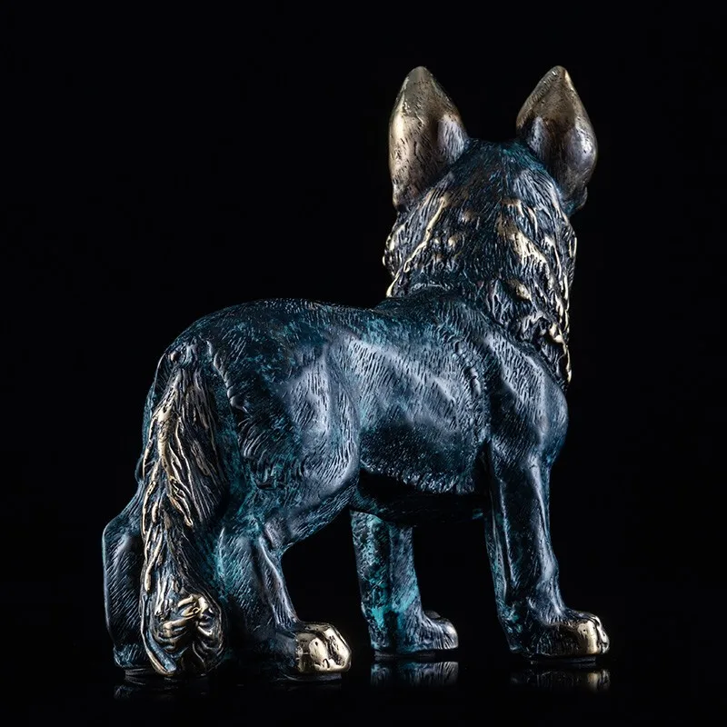 Factory custom copper crafts dog sculpture metal dog statues for home decor