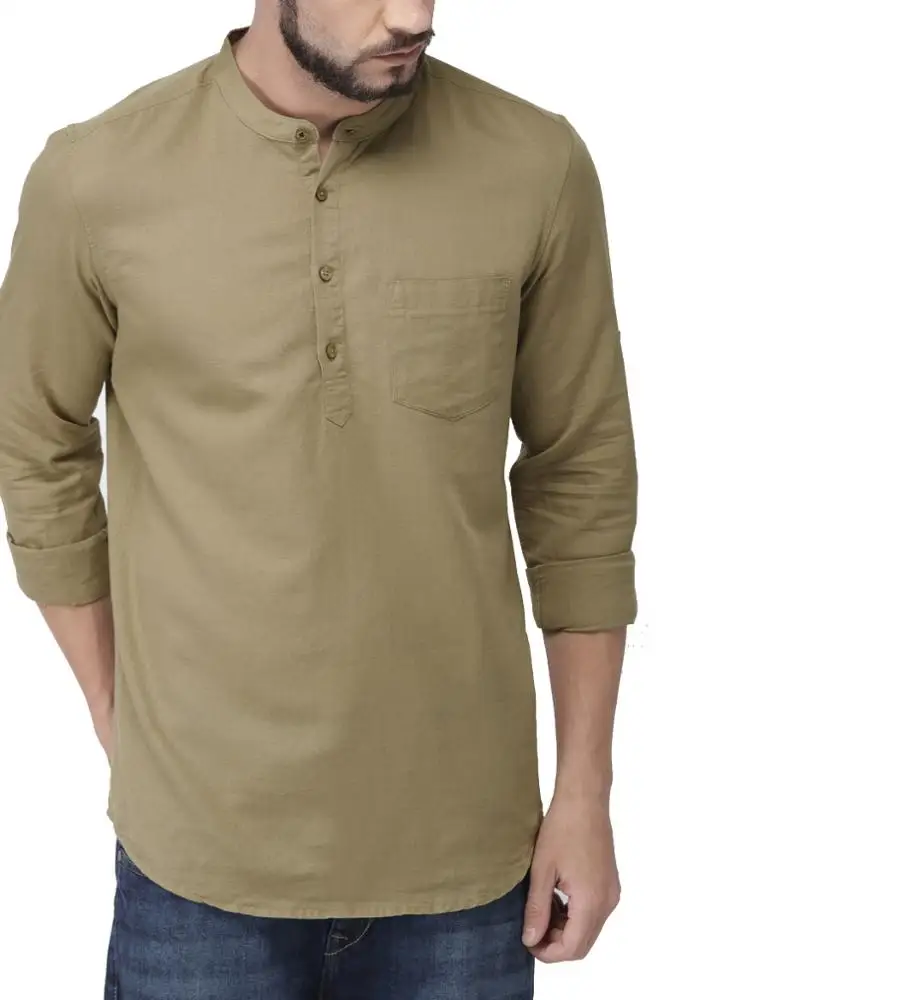 Custom Chinese Style Mandarin Collar Slim Fit Long Sleeve Oxford Dress Shirt