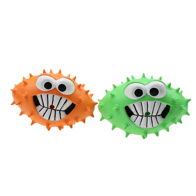 Dog Squeaky Toys  Laugh Squeak Dog Thorn Toy Ball Custom Pet Dog Chew Toy