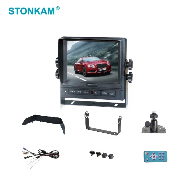 HD 5.6 inch TFT LCD color monitor for car  with 4 cameras input