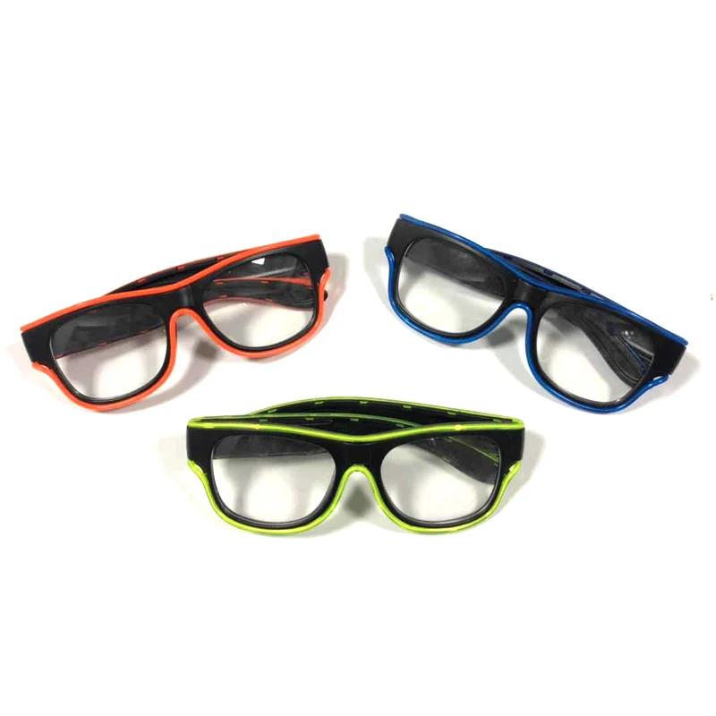 Перезаряжаемые через USB очки El для Amazon, лидер продаж, оптом, светодиодные мигающие очки с литий-ионным аккумулятором